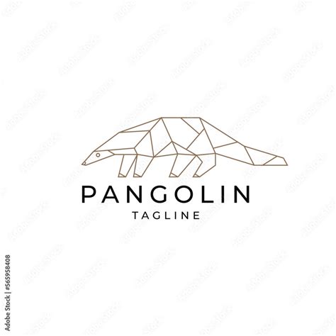 Abstract linear pangolin logo design vector template Stock Vector ...