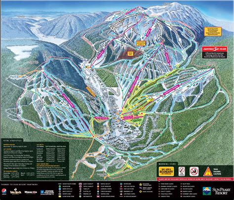 Sun Peaks Resort trail map, Sun Peaks Resort ski map, Sun Peaks Resort snowboard map