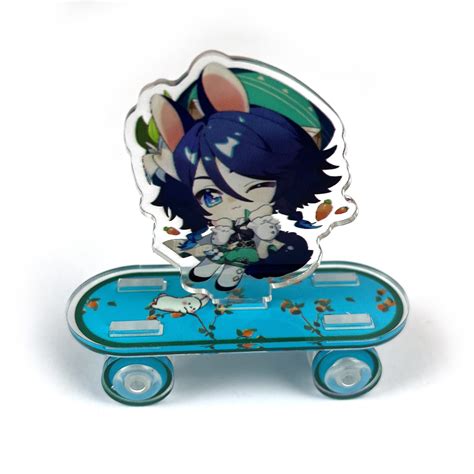 Genshin Impact Venti Skateboard Ornament Cute Chibi Acrylic Gift Toys | GenshinBox