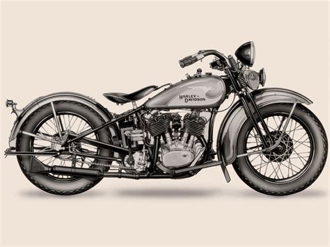 Harley-Davidson VL de 1933 con el primer dibujo de un águila en el depósito. Las monturas de ...