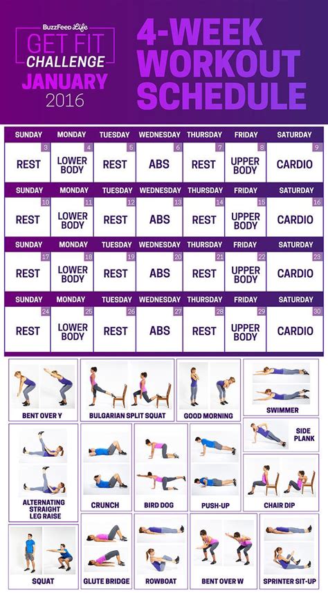 This 28-Day Challenge Will Get You To Actually Start Working Out | Workout challenge, Workout ...