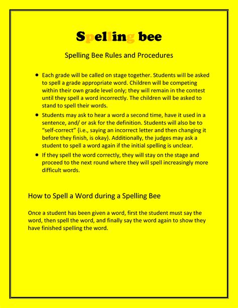 SOLUTION: Spelling bee rule - Studypool