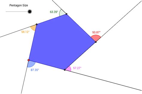 Exterior Angles of Polygons (Pentagon) – GeoGebra