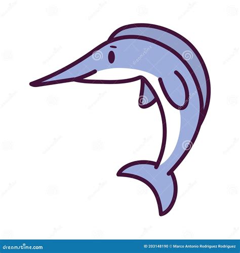 Isolated Cartoon of a Swordfish Stock Vector - Illustration of cartoon ...