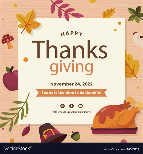 Thanksgiving celebration posts set Royalty Free Vector Image