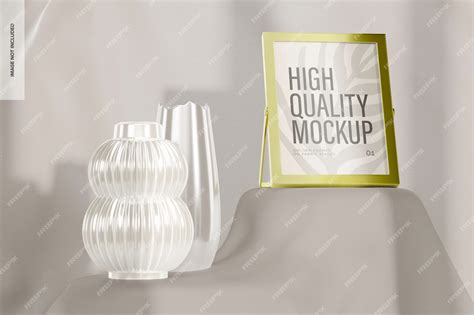 Premium PSD | Rectangular frame on fabric background mockup, perspective