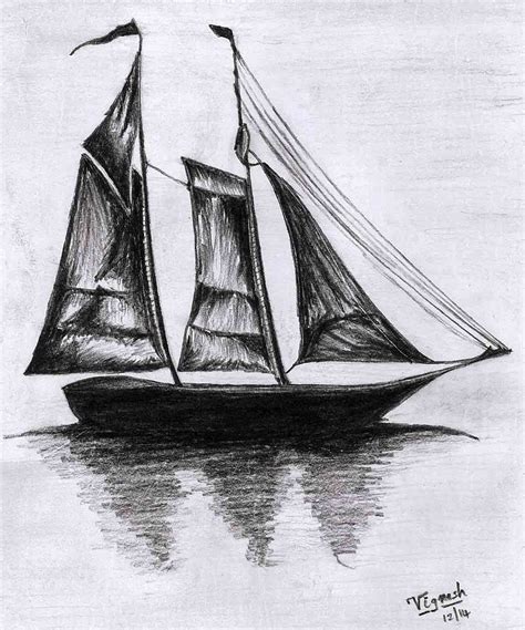 Pencil Drawings Of Boats Beautiful ... | Boat drawing, Landscape pencil drawings, Pencil drawings