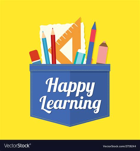 Happy learning Royalty Free Vector Image - VectorStock