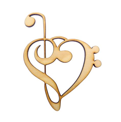 Treble Bass Clef Heart Ornament | Palmetto Engraving