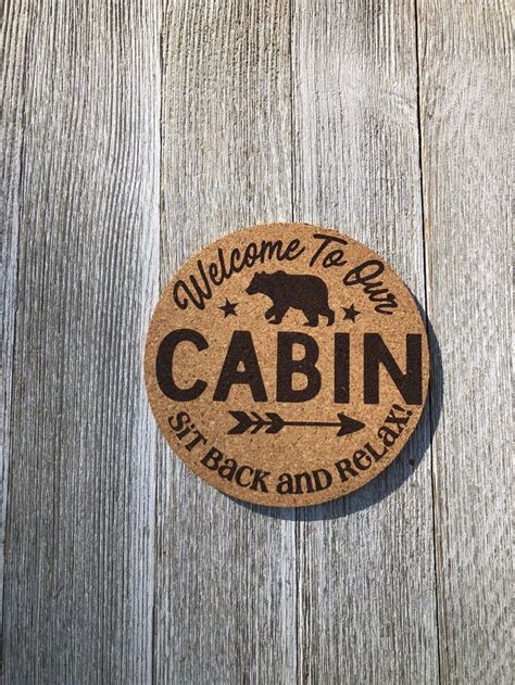 Round Cork Coasters Set of 4 Cabin Coasters Cork Coaster - Etsy | Cork ...