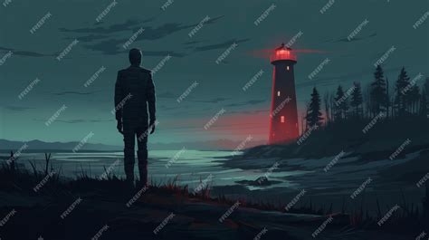 Premium AI Image | Mysterious Dark Lighthouse In Concept Art Style