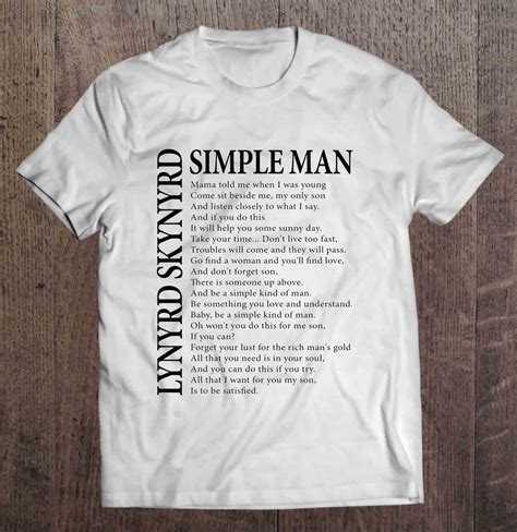 Lynyrd Skynyrd Simple Man Lyrics T-Shirts, Hoodies, SVG & PNG | TeeHerivar