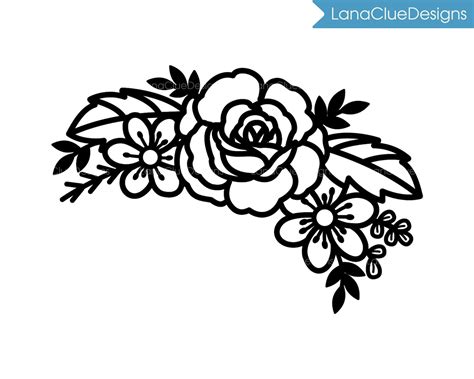 Floral Corner Border SVG