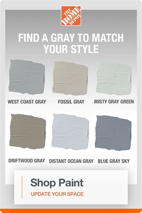 the shop paint color guide for home depot's gray to match your style, including