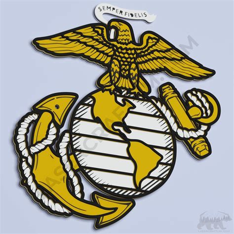 US Marine Corps Logo Layered Design for cutting - LaserCraftum