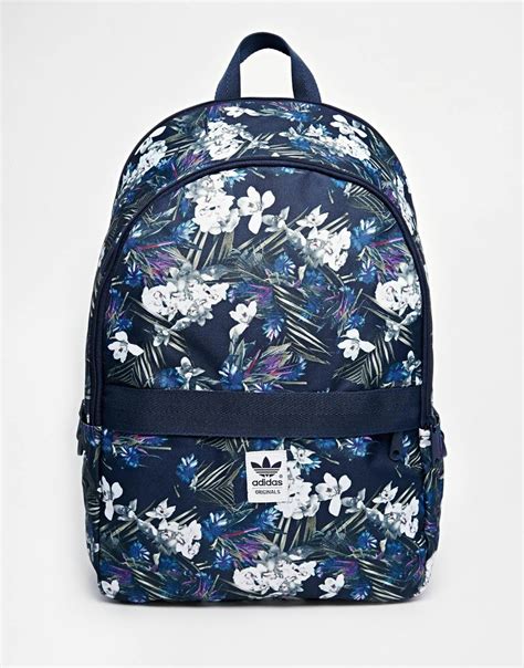 Lyst - Adidas Originals Backpack In Floral Print in Blue