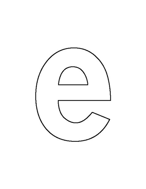 Printable Lowercase Letter E Template