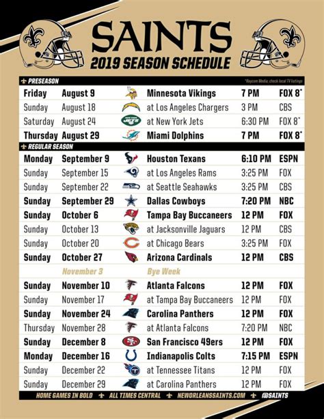 New Orleans Saints On Twitter Print The Saints Schedule | Printable Schedule