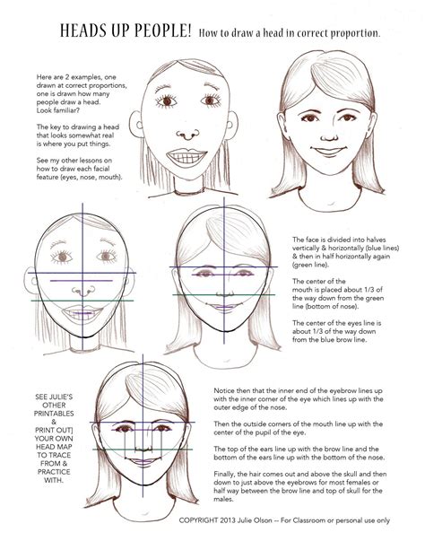 Proportions Of The Face Worksheets