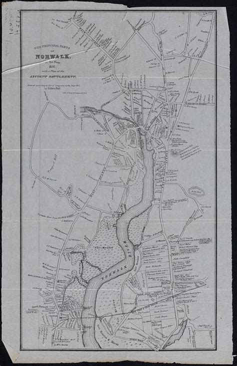 The Principal Parts of Norwalk in the year 1847 with the plan of the ...