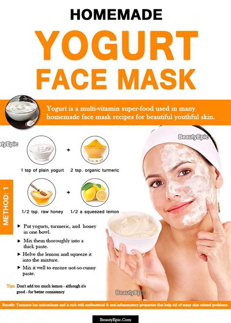 Yogurt Face Mask: Benefits + 8 DIY Recipes | Yogurt face mask, Face mask recipe, Skin face mask