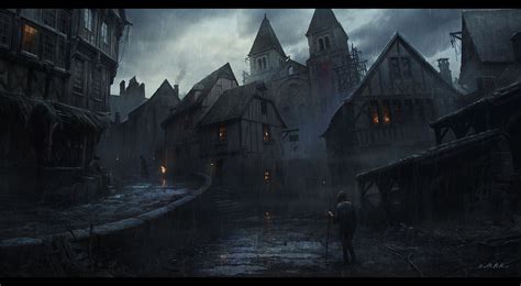 Pin by pouops on Concepts | Fantasy village, Fantasy town, Dark fantasy art