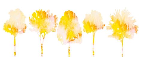 Premium Vector | Trees watercolor set silhouette on white background isolated vector