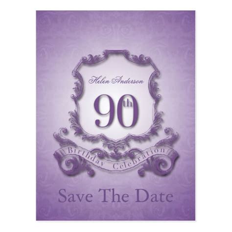 Save the Date 90th Birthday Personalized Postcard | Zazzle