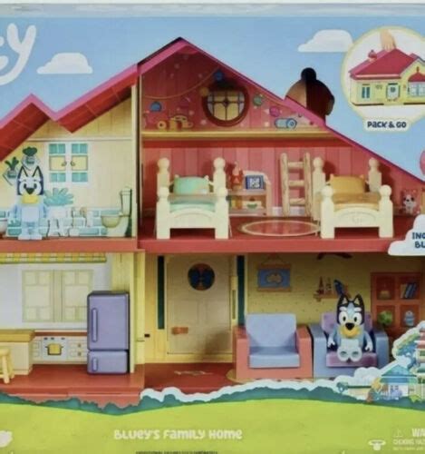 BLUEY FAMILY HOME Blue Heeler Dog BLUEY'S House Playset Figure PACK & GO New | #4578232014