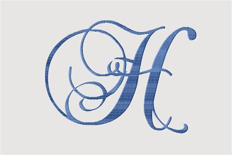 Monogram H Cursive Script Letter · Creative Fabrica