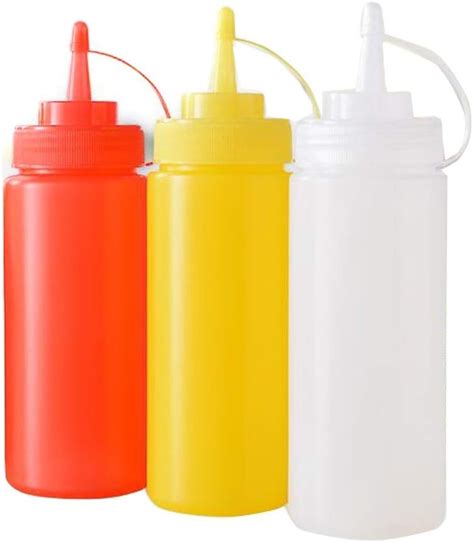 3PCS Squeeze Bottle Squeeze Condiment Bottles Mustard Container Plastic ...