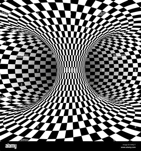 Black and white square optical illusion. Abstract illusion background ...