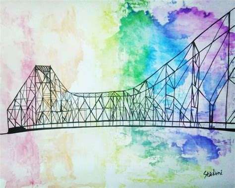 Bridge Painting by Shravani Somayajula | Saatchi Art | Original landscape painting, Bridge art ...