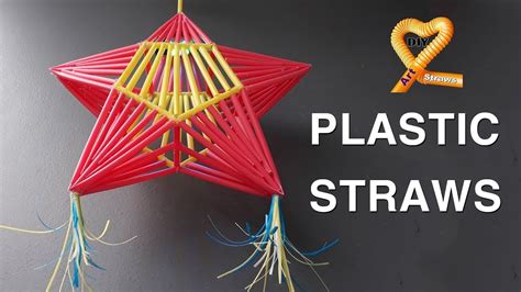 Diy Christmas ornaments with straws - Xmas lantern Parol made of Plastic Straw