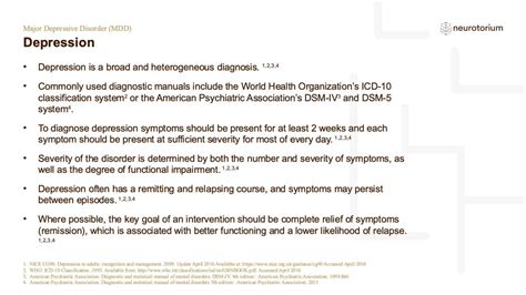 Major Depressive Disorder - Definitions and Diagnosis - Neurotorium