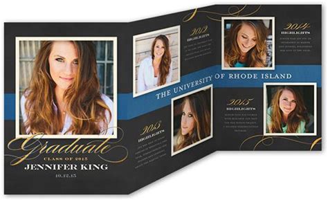 Exquisite Script 5x7 Tri-Fold Graduation Announcement | Shutterfly | Photo graduation ...