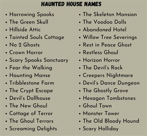 500+ Haunted House Names (Spooky, Scary, Creepy, Cool)