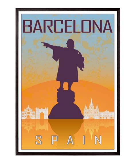 Barcelona Vintage Style Poster SKU 0914 - Etsy