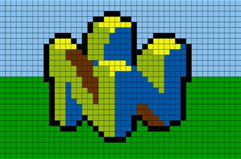 Nintendo 64 Logo Pixel Art – BRIK