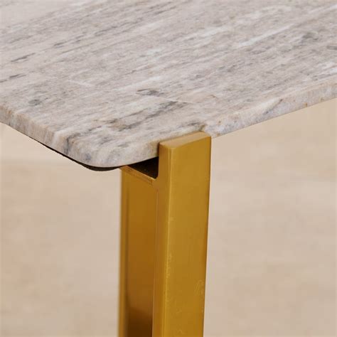 Buy (Refurbished) Alexander Marble Top End Table - Gold from Home Centre at just INR 18665.0