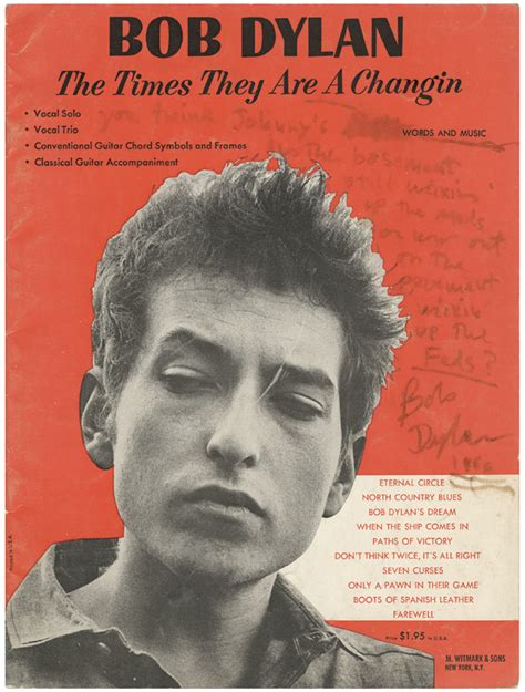 Lot Detail - Bob Dylan "The Times They Are A Changin" Songbook ...