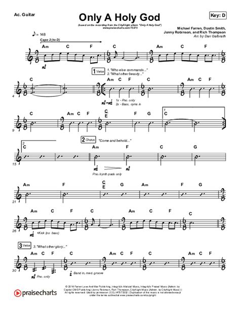 Only A Holy God Acoustic Guitar Sheet Music PDF (CityAlight) - PraiseCharts