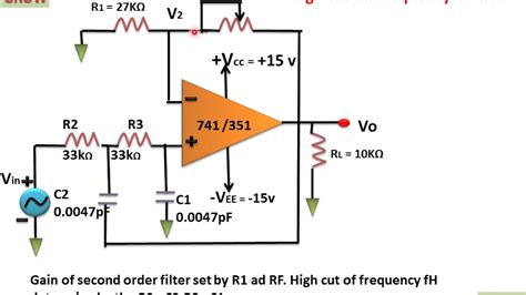 Second Order Low Pass Filter Circuit Diagram