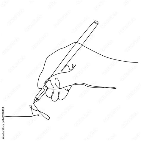 Continuous line drawing hand writing with pencil vector illustration ...