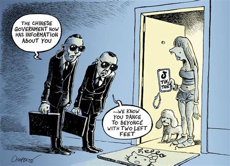 TikTok, a Chinese secret agent? | Globecartoon - Political Cartoons - Patrick Chappatte