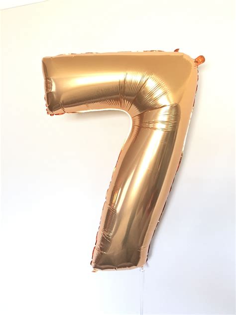 Gold Number 7 Balloon | Seventh Birthday Balloons | Mylar Number ...