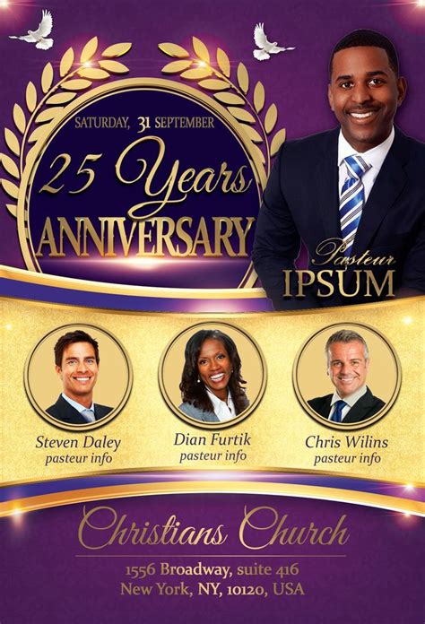 Church Anniversary Flyer (149787) | Flyers | Design Bundles | Church poster design, Pastor ...