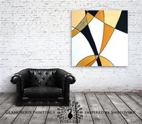 Golden painting. Golden abstract art. Golden home decor.