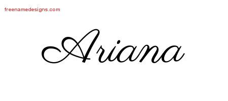 Classic Name Tattoo Designs Ariana Graphic Download - Free Name Designs