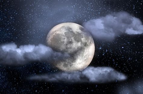 Night Sky With Moon And Stars Free Stock Photo - Public Domain Pictures
